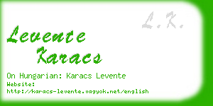 levente karacs business card